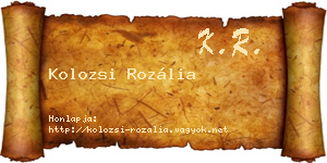 Kolozsi Rozália névjegykártya