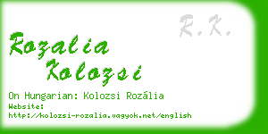 rozalia kolozsi business card
